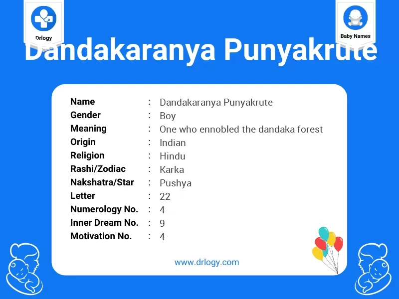 Dandakaranya Punyakrute Name Meaning